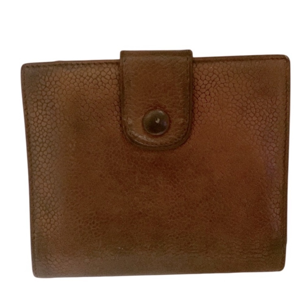 Chanel Vintage  Brown Caviar Leather CC Logo Wallet – 1990s - Picture 2 of 11